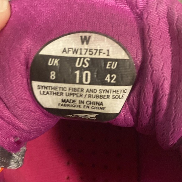 Altra Timp Trail Running Shoe Grey, Fuchsia, and Orange size 10 - Picture 8 of 8